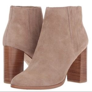 Joie "Yara" Suede Ankle Booties in Cement - 35